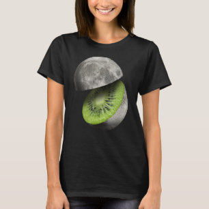Kiwi Fruit Moon Planet Cut Out Astronomy Space Sci T-Shirt
