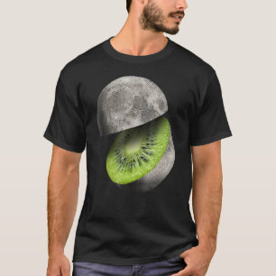 Kiwi Fruit Moon Planet Cut Out Astronomy Space Sci T-Shirt