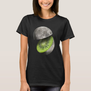 Kiwi Fruit Moon Planet Cut Out Astronomy Space Sci T-Shirt