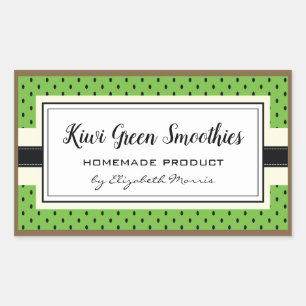Kiwi fruit pattern, homemade green smoothie label