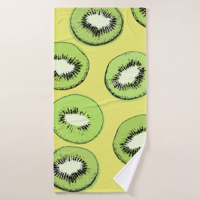 Kiwi fruit seamless pattern,background with kiwi s bath towel (Bath Towel)