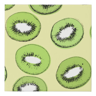 Kiwi fruit seamless pattern,background with kiwi s faux canvas print