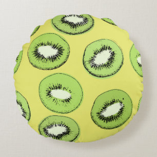 Kiwi fruit seamless pattern,background with kiwi s round cushion