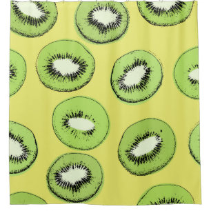 Kiwi fruit seamless pattern,background with kiwi s shower curtain