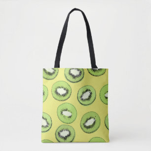 Kiwi fruit seamless pattern,background with kiwi s tote bag