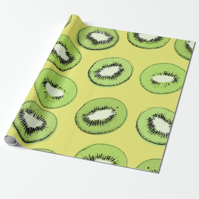 Kiwi fruit seamless pattern,background with kiwi s wrapping paper (Unrolled)