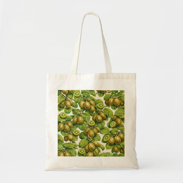 Kiwi Fruit Slices Botanical Pattern Tote Bag (Front)