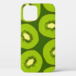 Kiwi fruit slices: dark green. iPhone 12 case