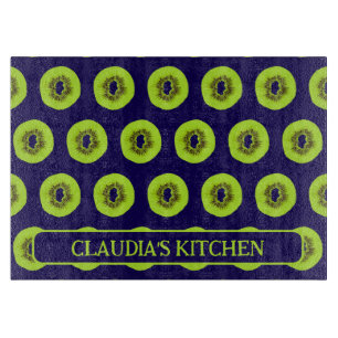Kiwi Fruit Slices Patterned Kitchen Cutting Board