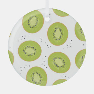 Kiwi fruit slices, seamless illustration. glass tree decoration