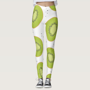 Kiwi fruit slices, seamless illustration. leggings