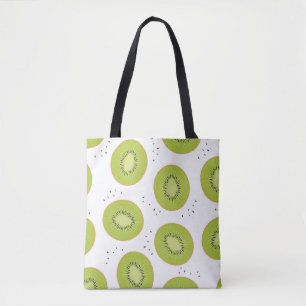 Kiwi fruit slices, seamless illustration. tote bag