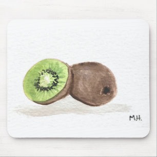 Kiwi fruit watercolour mouse pad