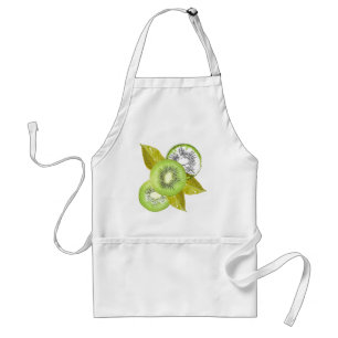 Kiwi, fruity, green and white, fresh, juicy, white standard apron