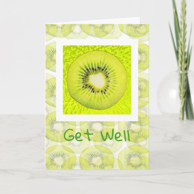 Kiwi graphic art Get well Card (Front)
