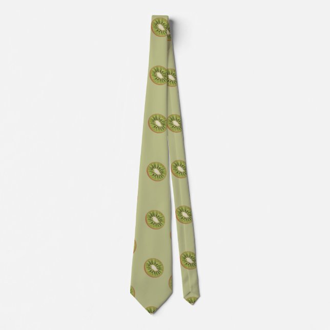 Kiwi green fruit pattern tie (Front)