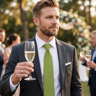 Kiwi Green Scattered Dots Tie