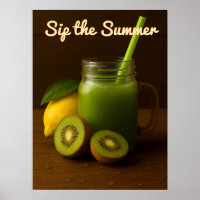 Kiwi & Lemon Juice – Summer Fresh Fruit Poster