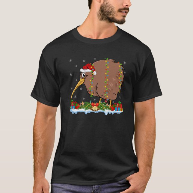 Kiwi Lover Family Matching Santa Hat Kiwi Christma T-Shirt (Front)