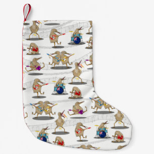 Kiwi Music Pattern Small Christmas Stocking