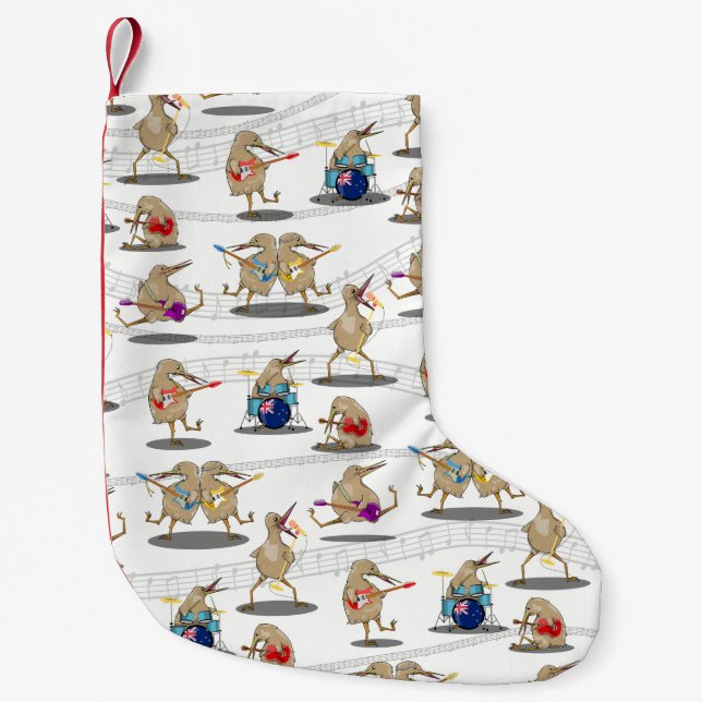 Kiwi Music Pattern Small Christmas Stocking (Front)