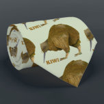 Kiwi N.Z. Bird Tie<br><div class="desc">A cute painted illustration of a kiwi bird. A cute design for kids,  or anyone who loves birds from Aotearoa,  New Zealand. This is a little brown kiwi,  It is walking,  with its long bill to the ground.</div>