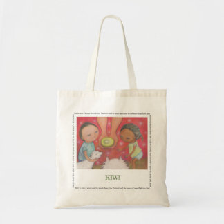 Kiwi natural canvas tote bag