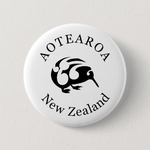 KIWI New Zealand /Aotearoa  national bird 6 Cm Round Badge