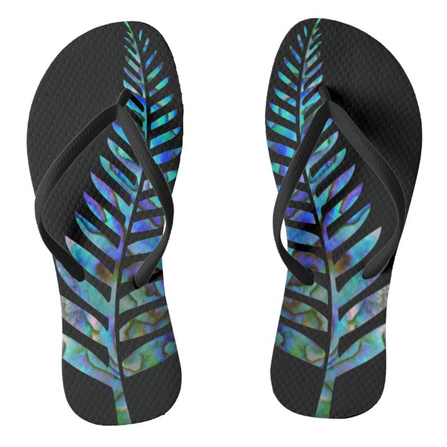 KIWI NEW ZEALAND FERN PAUA JANDALS (Footbed)