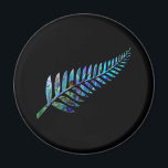 KIWI NEW ZEALAND FERN PAUA MAGNET<br><div class="desc">Classic New Zealand fern - in the vibrant colors of the Paua shell. #madjack #paua #kiwi #new zealand #australia #downunder #sports</div>