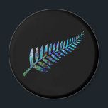 KIWI NEW ZEALAND FERN PAUA MAGNET<br><div class="desc">Classic New Zealand fern - in the vibrant colors of the Paua shell. #madjack #paua #kiwi #new zealand #australia #downunder #sports</div>