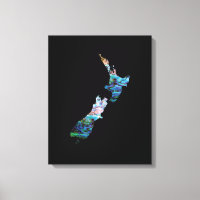 KIWI NEW ZEALAND MAP PAUA