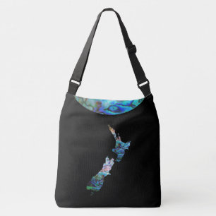 KIWI NEW ZEALAND MAP PAUA CROSSBODY BAG