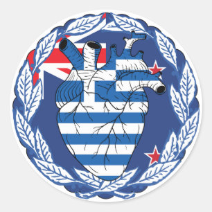 Kiwi New Zealand New Zealander States Greek Greece Classic Round Sticker