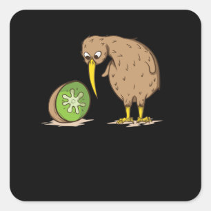Kiwi New Zealand unable to fly Vogel Kiwifruit Square Sticker