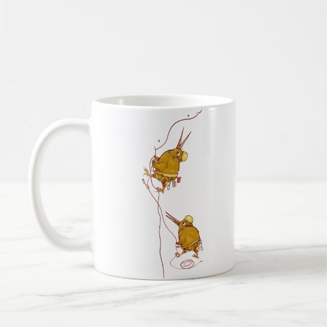 Kiwi NZ BIRDS ROCK CLIMBING Coffee Mug (Left)