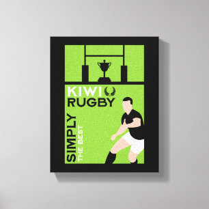 Kiwi NZ Rugby Players Art Canvas Print