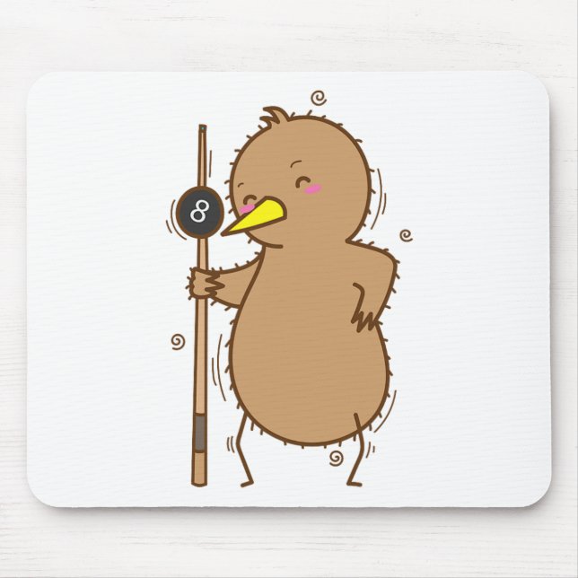 Kiwi Playing Billiards Bird And Fruit  Mouse Pad (Front)