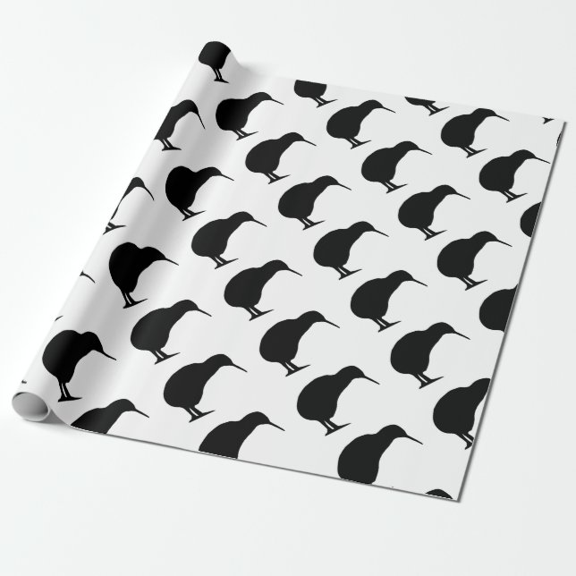Kiwi Silhouette Wrapping Paper (Unrolled)