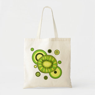 Kiwi Slice Circles Design Tote Bag