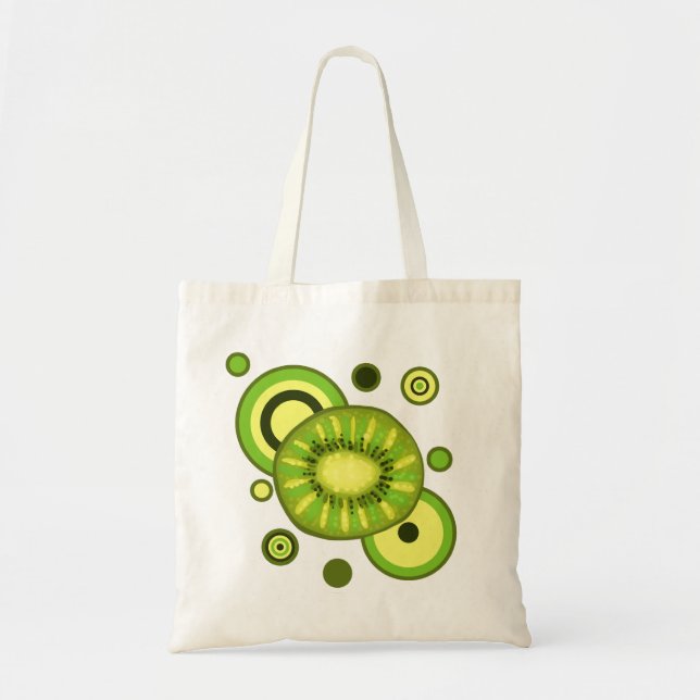 Kiwi Slice Circles Design Tote Bag (Front)