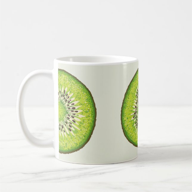 Kiwi Slice illustration pattern Coffee Mug (Left)