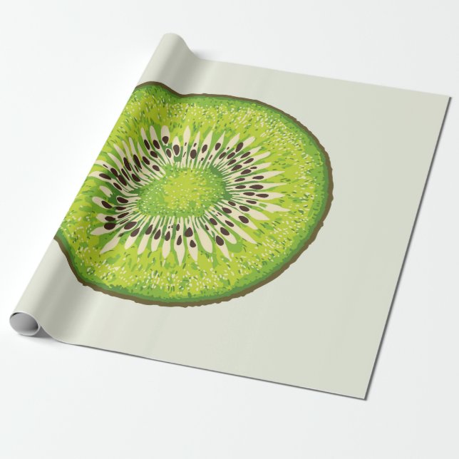Kiwi Slice illustration pattern Wrapping Paper (Unrolled)