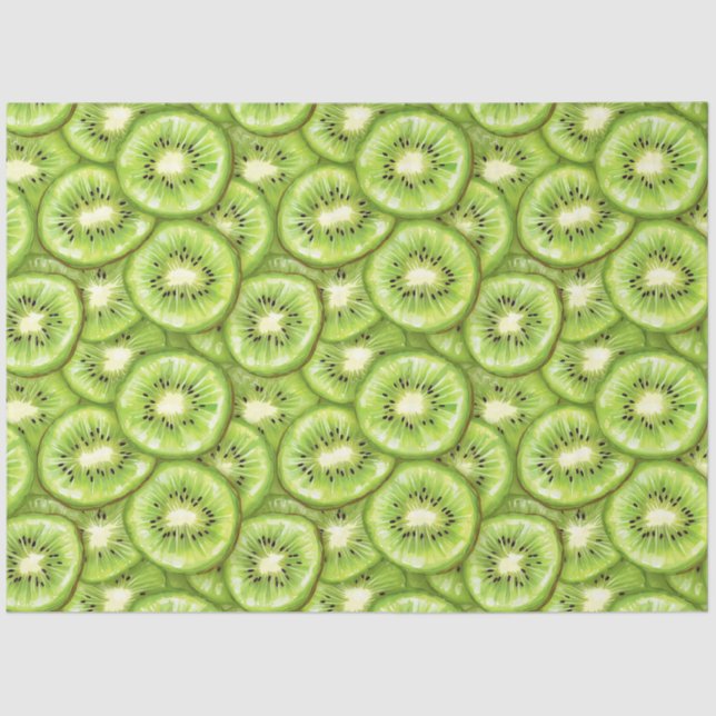 Kiwi Slice Pattern Decoupage Tissue Paper (Front)