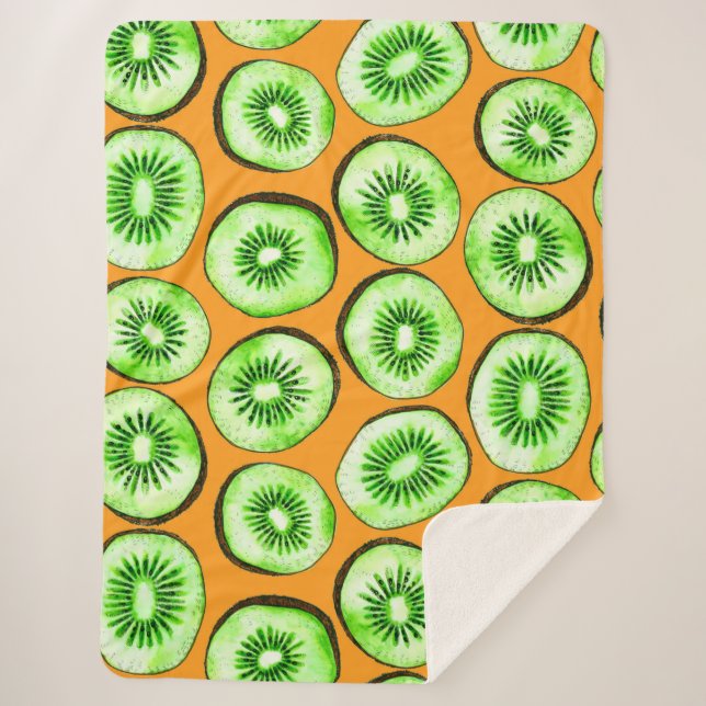 Kiwi slices sherpa blanket (Front)
