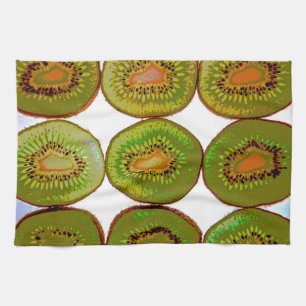 Kiwi slices tea towel