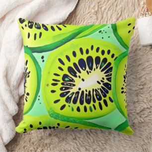 Kiwi Slices: Vibrant and Fresh Cushion
