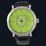 Kiwi Stylised Fruit Slice Watch<br><div class="desc">Watch in a modern,  stylised slice of kiwi fruit,  with seeds and textured gradients - an original tropical fruit illustration created in Photoshop and Adobe Illustrator</div>