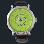 Kiwi Stylised Fruit Slice Watch<br><div class="desc">Watch in a modern,  stylised slice of kiwi fruit,  with seeds and textured gradients - an original tropical fruit illustration created in Photoshop and Adobe Illustrator</div>