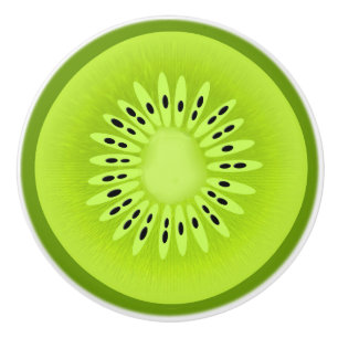 Kiwi Stylized Fruit Slice Ceramic Knob